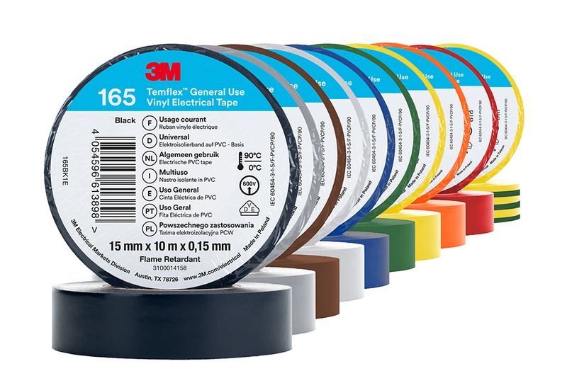3M Temflex Vinyl-Isolierband 165, Regenbogen, 15 mm x 10 m