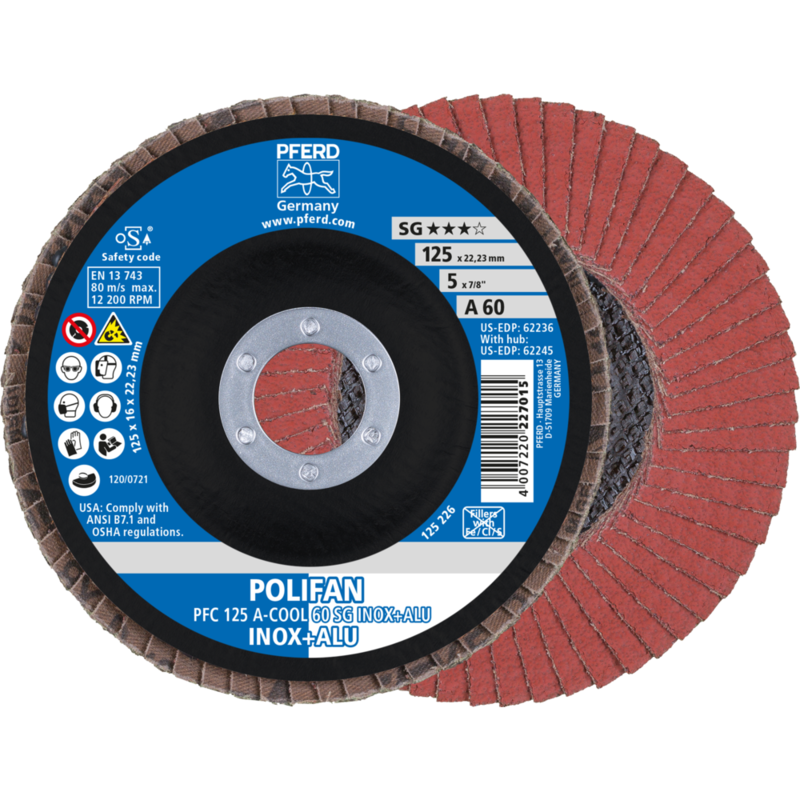 PFERD POLIFAN-Fächerscheiben PFC 125 A-COOL 60 SG INOX+ALU