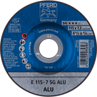 PFERD Schruppscheiben E 115-7 SG ALU