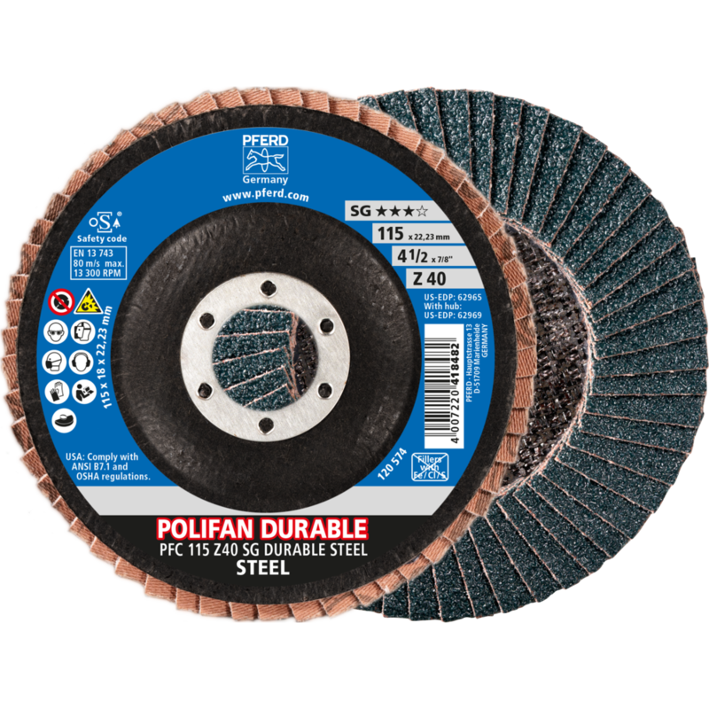 PFERD POLIFAN-Fächerscheiben PFC 115 Z40 SG DURABLE STEEL