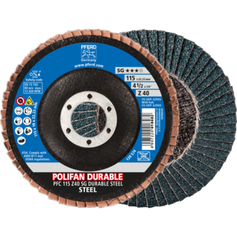 PFERD POLIFAN-Fächerscheiben PFC 115 Z40 SG DURABLE STEEL