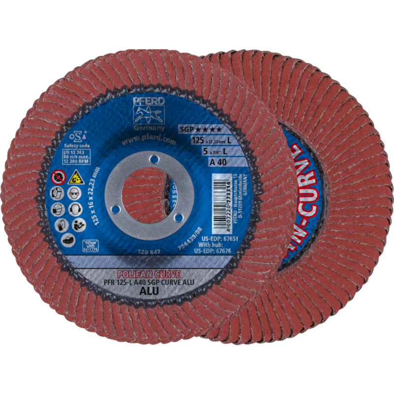 PFERD POLIFAN-Fächerscheiben PFR 125-L CO 60 SGP CURVE STEELOX