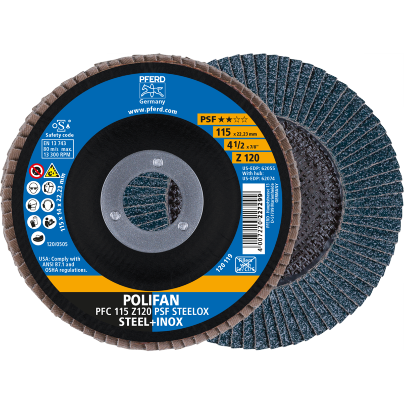 PFERD POLIFAN-Fächerscheiben PFC 115 Z 120 PSF STEELOX