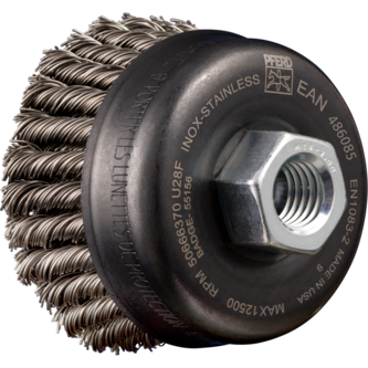 PFERD Topfbürsten mit Gewinde POS TBG 65/M14 INOX 0,50 2RH HD