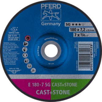 PFERD Schruppscheiben E 180-7 SG CAST+STONE