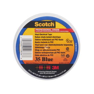 Scotch 35 Vinyl Elektro-Isolierband, Blau, 19 mm x 20 m, 0,18 mm