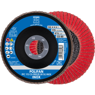 PFERD POLIFAN-Fächerscheiben PFC 115 CO-FREEZE 80 SG INOX