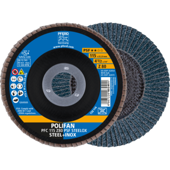 PFERD POLIFAN-Fächerscheiben PFC 115 Z 80 PSF STEELOX