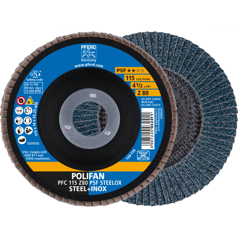 PFERD POLIFAN-Fächerscheiben PFC 115 Z 80 PSF STEELOX