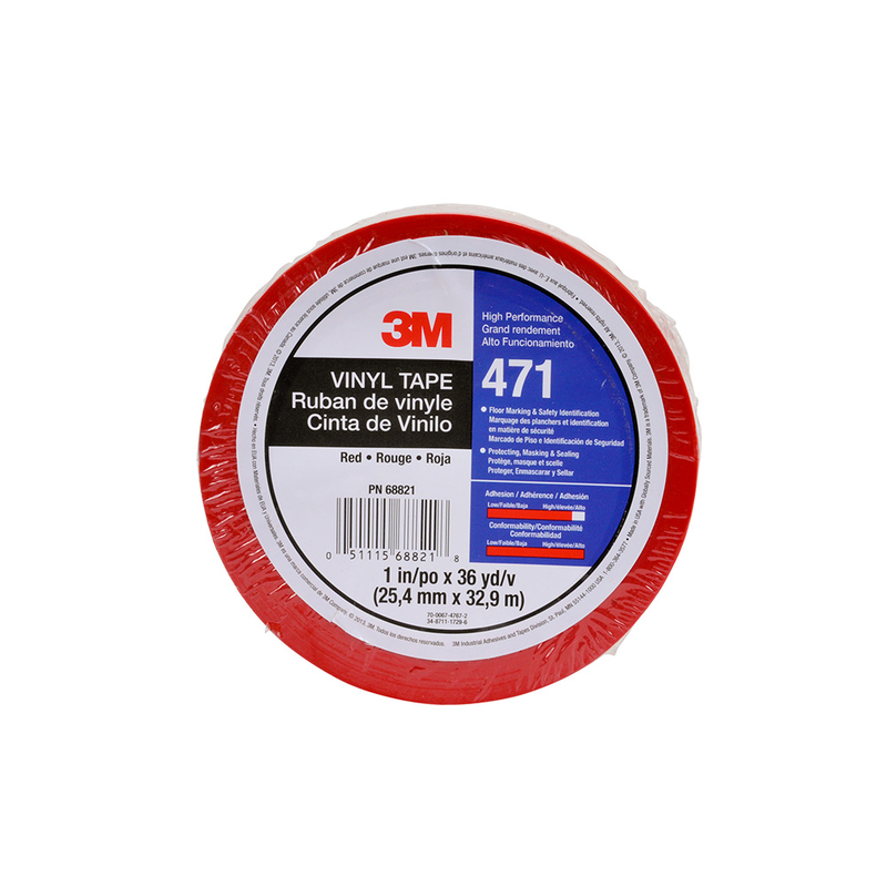 3M Weich-PVC-Klebeband 471, Rot, 25.4 mm x 32.91 m