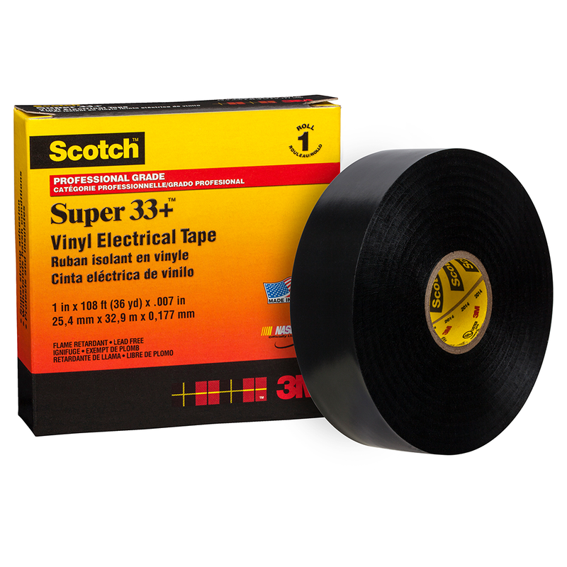 Scotch Super 33+ Vinyl Elektro-Isolierband, Schwarz, 25 mm x 33 m, 0.18 mm