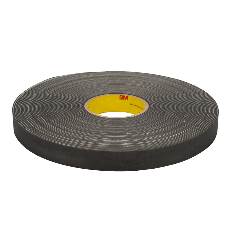3M Einseitiges Vinyl-Schaumstoff-Klebeband 4508, Schwarz, 12 mm x 33 m, 3.2 mm