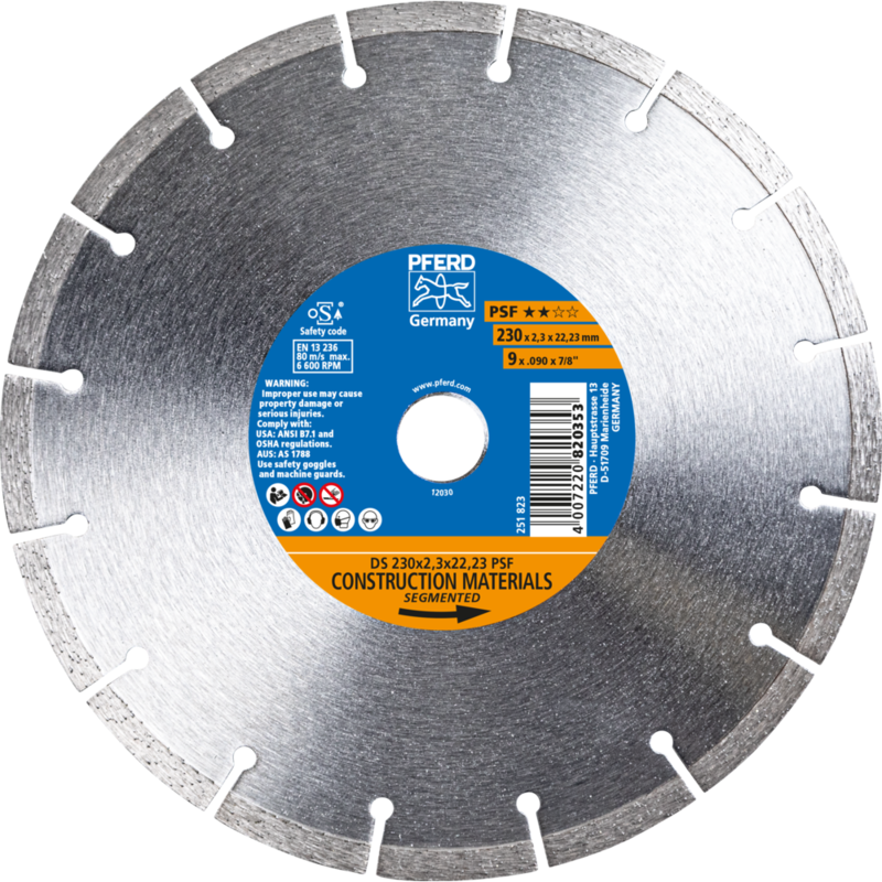 PFERD Diamantwerkzeuge für die Bauindustrie DS 230 x 2,3 x 22,23 PSF