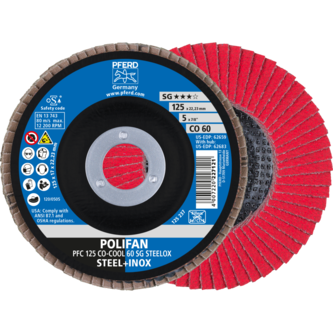 PFERD POLIFAN-Fächerscheiben PFC 125 CO-COOL 60 SG STEELOX