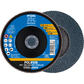 PFERD POLIFAN-Fächerscheiben PFC 180 Z 40 PSF STEELOX