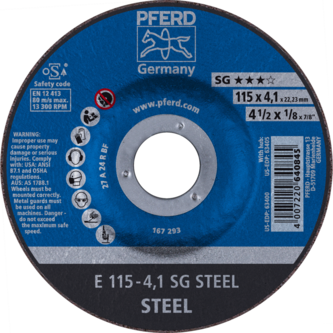 PFERD Schruppscheiben E 115-4,1 SG STEEL