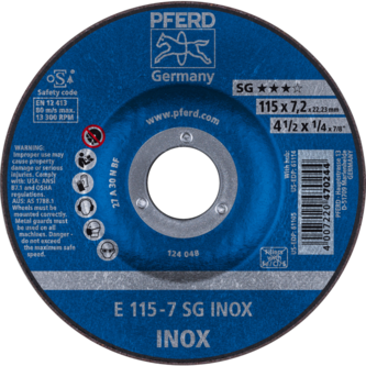 PFERD Schruppscheiben E 115-7 SG INOX