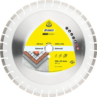 Klingspor - DT 600 U Diamanttrennscheibe, 400 x 3,6 x 20 mm 43 Segmente 24 x 3,6 x 10 mm, Kurzverzahnung