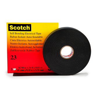 Scotch 23 Ethylen-Propylen-Kautschuk-Band, selbstverschweißend, Schwarz, 19 mm x 9.15 m, 0.76 mm