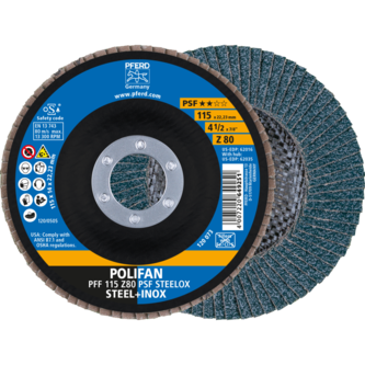 PFERD POLIFAN-Fächerscheiben PFF 115 Z 80 PSF STEELOX