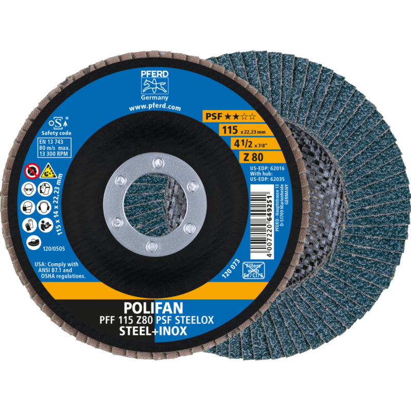 PFERD POLIFAN-Fächerscheiben PFF 115 Z 80 PSF STEELOX