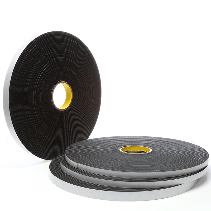 3M Einseitiges Vinyl-Schaumstoff-Klebeband 4508, Schwarz, 610 mm x 33 m, 3.2 mm