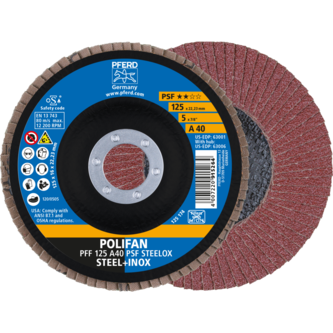 PFERD POLIFAN-Fächerscheiben PFF 125 A 40 PSF STEELOX