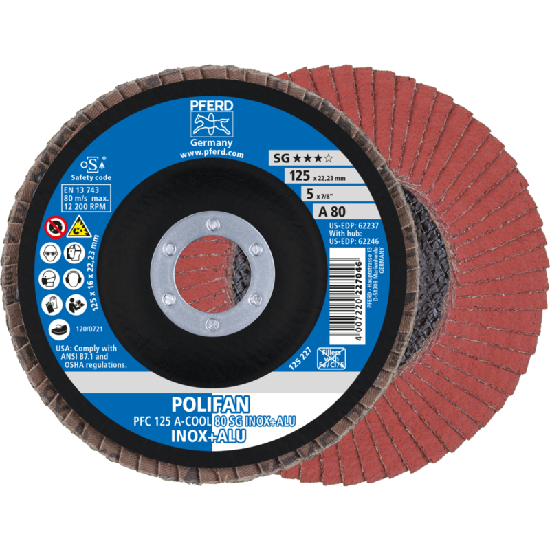 PFERD POLIFAN-Fächerscheiben PFC 125 A-COOL 80 SG INOX+ALU