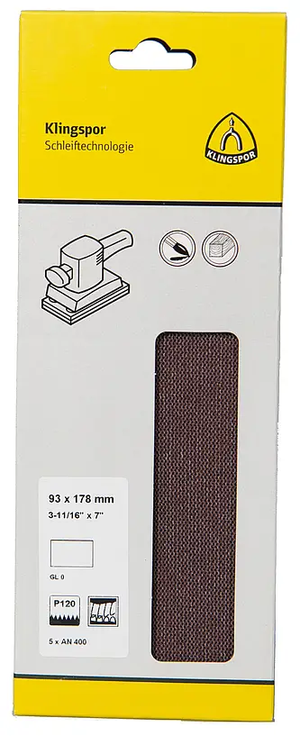 Klingspor - AN 400 Gitterstreifen, Korn 80 93 x 178 mm, SB-verpackt im Reiter