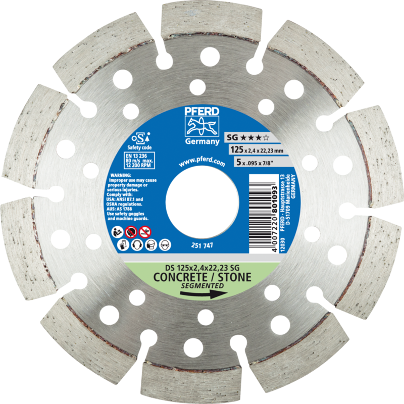 PFERD Diamantwerkzeuge für die Bauindustrie DS 125 x 2,4 x 22,23 SG