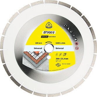 Klingspor - DT 900 U Diamanttrennscheibe, 350 x 3 x 30 mm 24 Segmente 40 x 3 x 10 mm, Engverzahnt