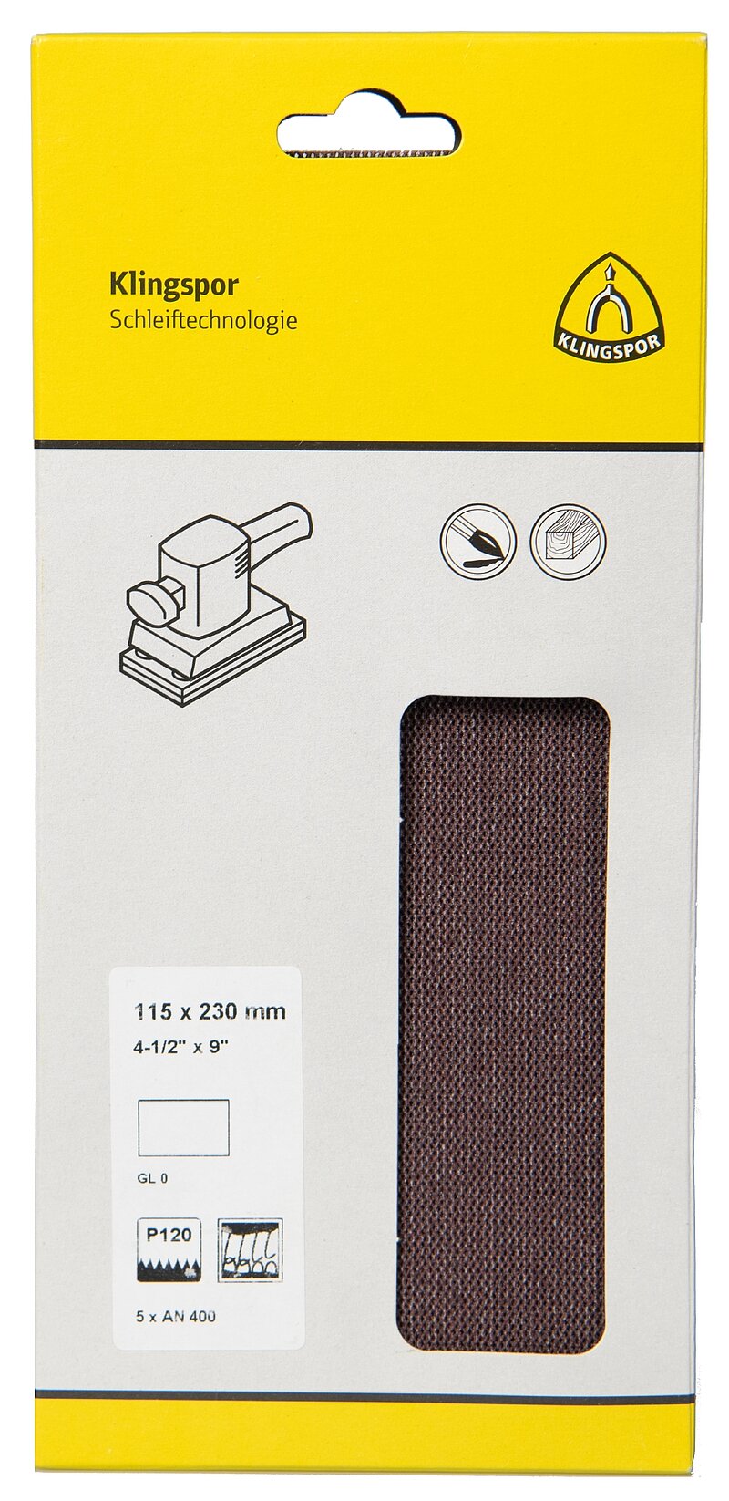 Klingspor - AN 400 Gitterstreifen, Korn 80 115 x 230 mm, SB-verpackt im Reiter