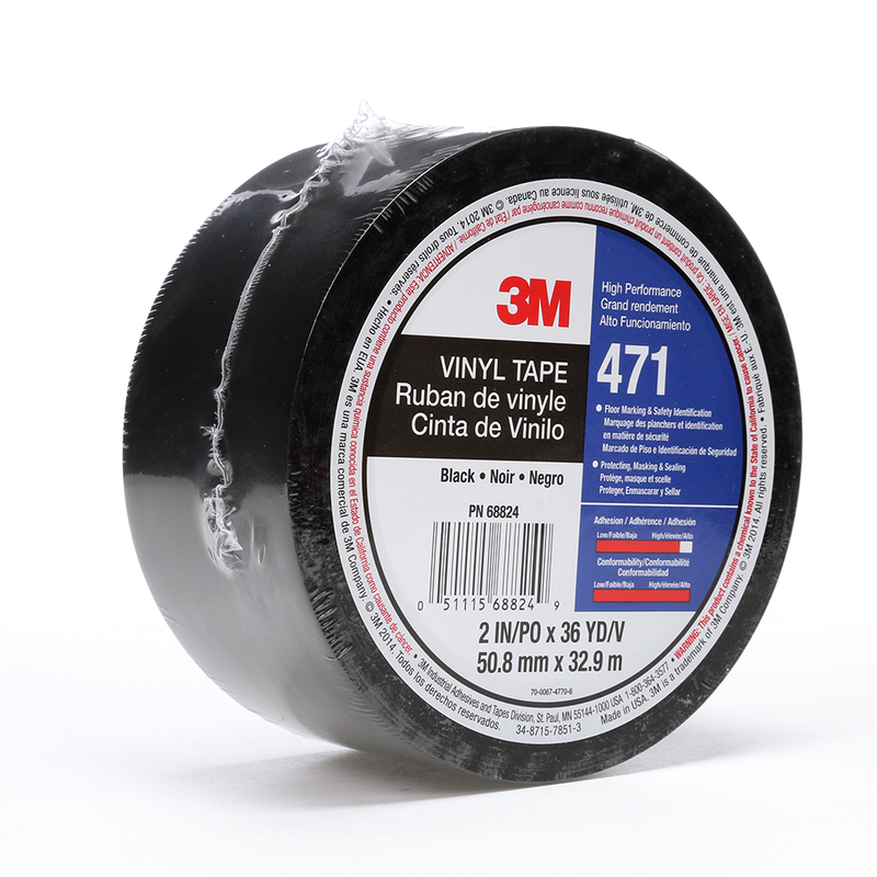 3M Weich-PVC-Klebeband 471, Schwarz, 50 mm x 33 m, 0.14 mm, einzelverpackt