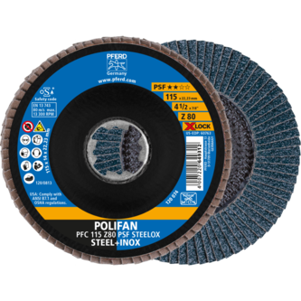 PFERD POLIFAN-Fächerscheiben PFC 115 Z 80 PSF STEELOX/X-LOCK