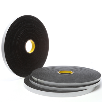 3M Einseitiges Vinyl-Schaumstoff-Klebeband 4508, Schwarz, 6 mm x 33 m, 3.2 mm