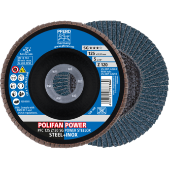 PFERD POLIFAN-Fächerscheiben PFC 125 Z 120 SG POWER STEELOX