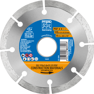 PFERD Diamantwerkzeuge für die Bauindustrie DS 115 x 1,6 x 22,23 PSF