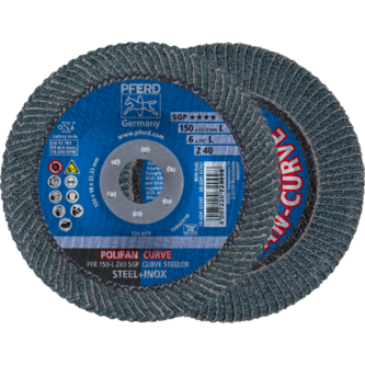 PFERD POLIFAN-Fächerscheiben PFR 150-L Z 40 SGP CURVE STEELOX