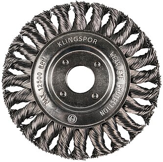 Klingspor - BR 600 Z Rundbürste gezopft einreihig, 125 x 14 mm Gewinde M 14 0,5 Stahl