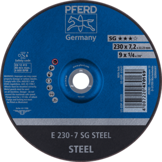 PFERD Schruppscheiben E 230-7 SG STEEL