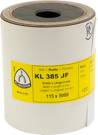Klingspor - KL 385 JF Schleifrolle, 115 x 5000 mm Korn 80