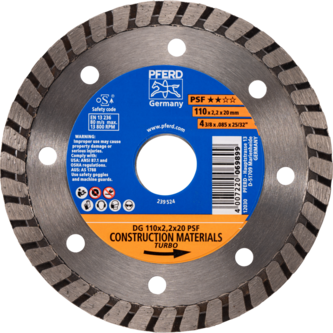 PFERD Diamantwerkzeuge für die Bauindustrie DG 110 x 2,2 x 20 PSF