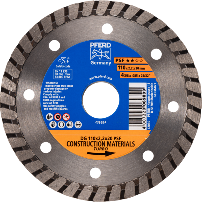 PFERD Diamantwerkzeuge für die Bauindustrie DG 110 x 2,2 x 20 PSF