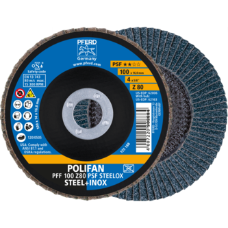 PFERD POLIFAN-Fächerscheiben PFF 100 Z 80 PSF STEELOX/16,0
