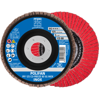 PFERD POLIFAN-Fächerscheiben PFF 125 CO-FREEZE 80 SG INOX