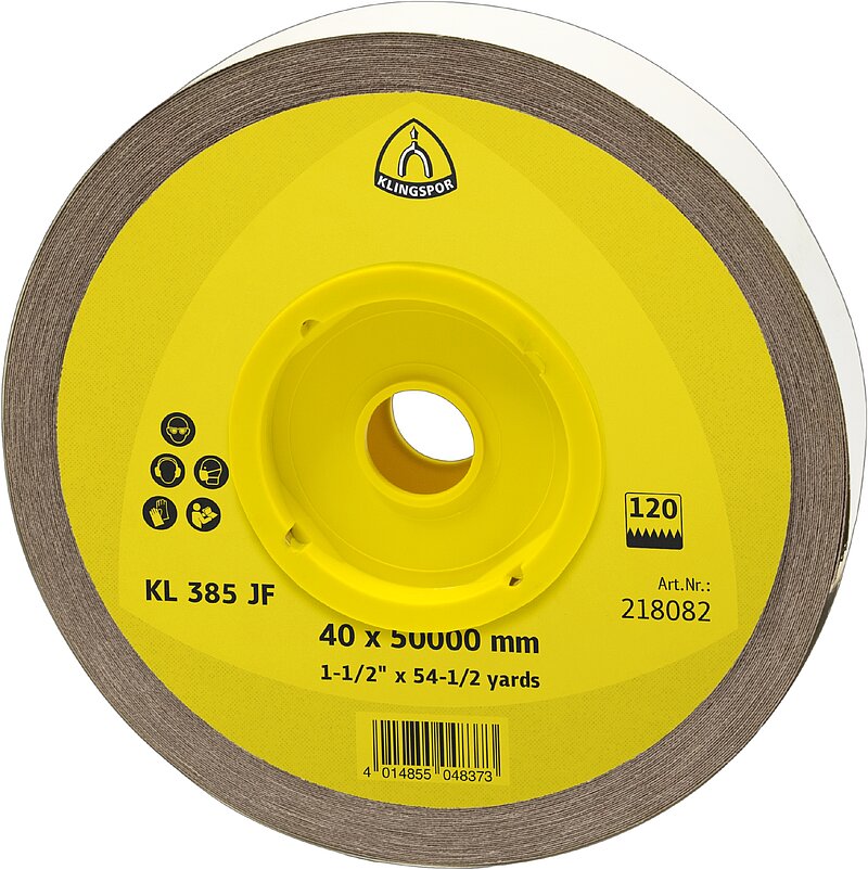 Klingspor - KL 385 JF Schleifrolle, 40 x 50000 mm Korn 320