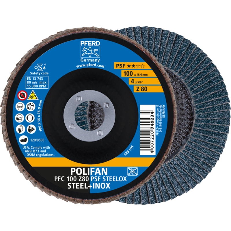 PFERD POLIFAN-Fächerscheiben PFC 100 Z 80 PSF STEELOX/16,0