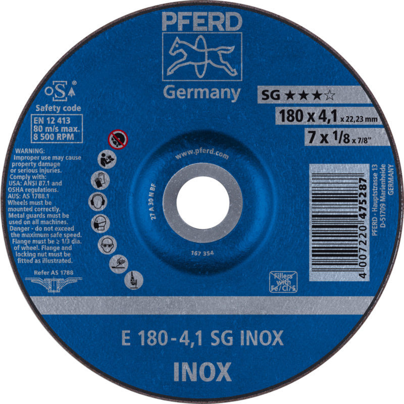 PFERD Schruppscheiben E 180-4,1 SG INOX