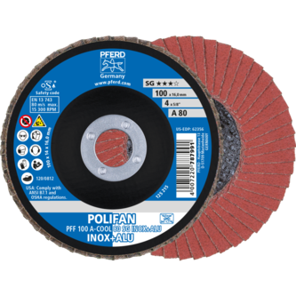 PFERD POLIFAN-Fächerscheiben PFF 100 A-COOL 80 SG INOX+ALU/16,0