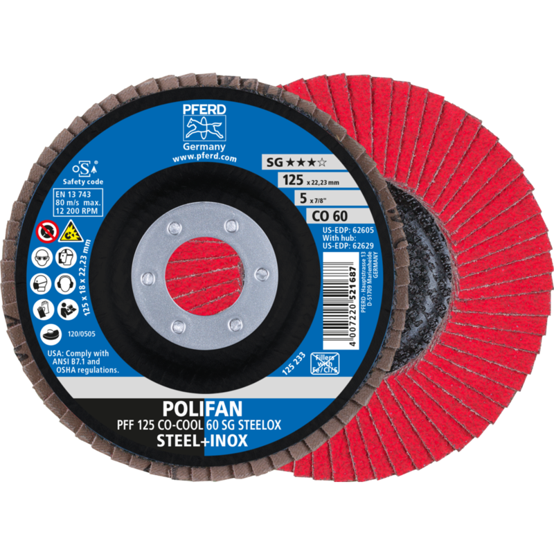 PFERD POLIFAN-Fächerscheiben PFF 125 CO-COOL 60 SG STEELOX